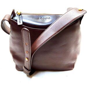 Loewe Brown Leather Shoulder Bag Preloved Purse Auth Vintage